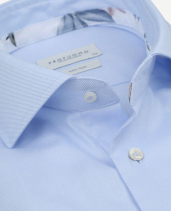 Profuomo twill overhemd lichtblauw | Slim-fit