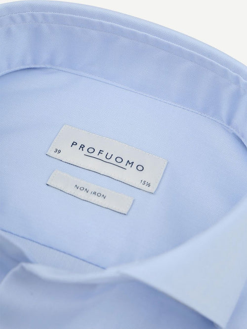Profuomo twill overhemd lichtblauw | Slim-fit