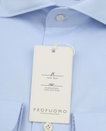 Profuomo twill overhemd lichtblauw | Slim-fit