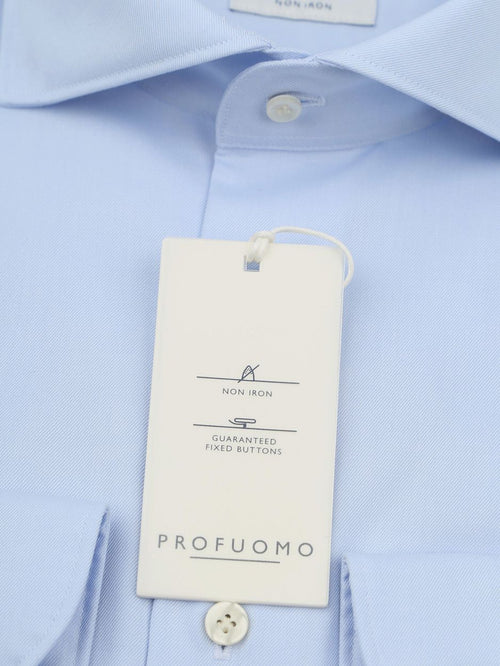 Profuomo twill overhemd lichtblauw | Slim-fit