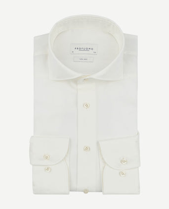 Profuomo twill overhemd off white | Slim-fit
