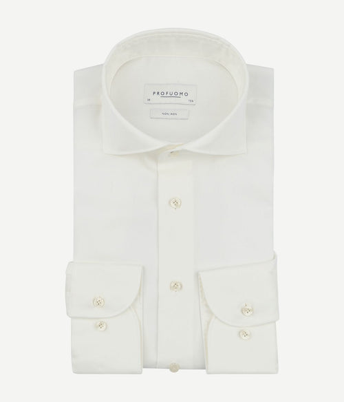 Profuomo twill overhemd off white | Slim-fit