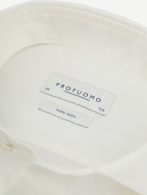 Profuomo twill overhemd off white | Slim-fit