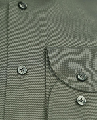 Profuomo twill overhemd olijfgroen | Slim-fit