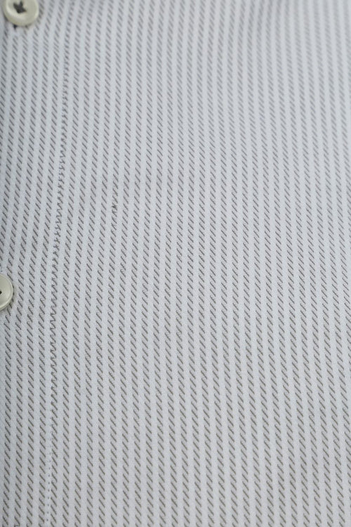 Profuomo twill overhemd streep groen | Slim-fit