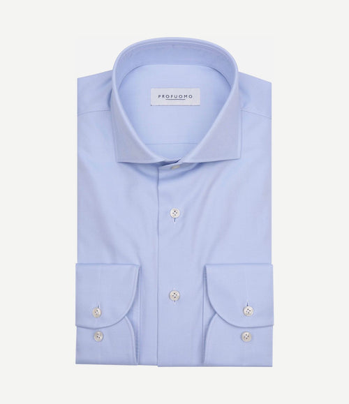 Twill overhemd supima cotton lichtblauw