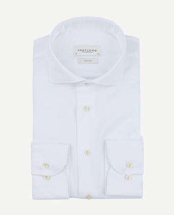 Profuomo twill overhemd wit | Slim-fit