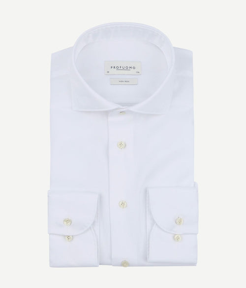 Profuomo twill overhemd wit | Slim-fit