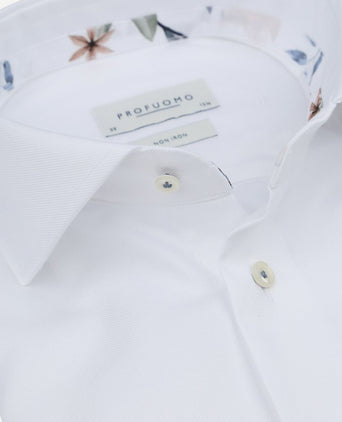 Profuomo twill overhemd wit | Slim-fit