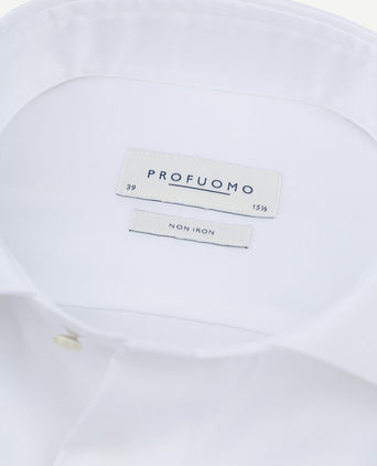Profuomo twill overhemd wit | Slim-fit