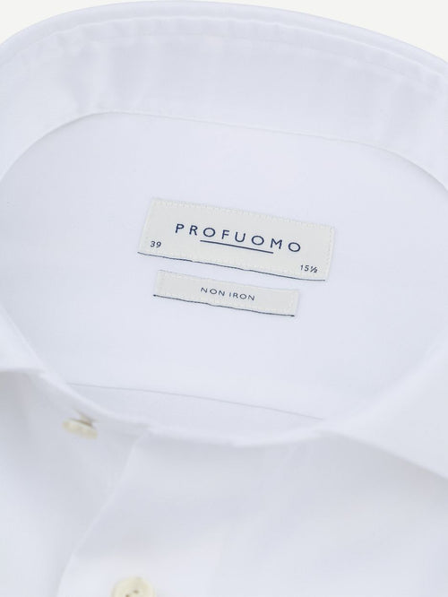 Profuomo twill overhemd wit | Slim-fit