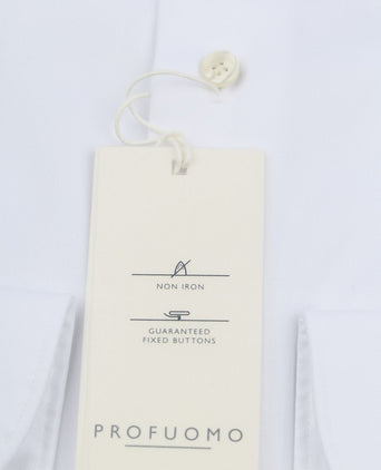 Profuomo twill overhemd wit | Slim-fit