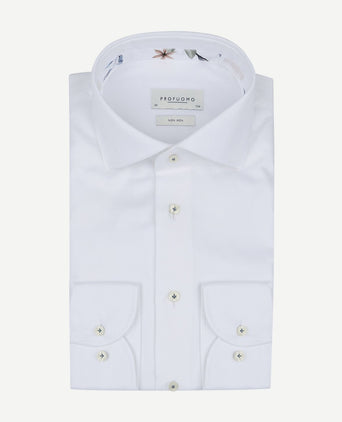 Profuomo twill overhemd wit | Slim-fit
