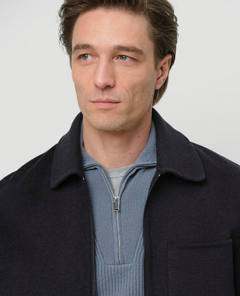 Profuomo overshirt woolblend donkerblauw