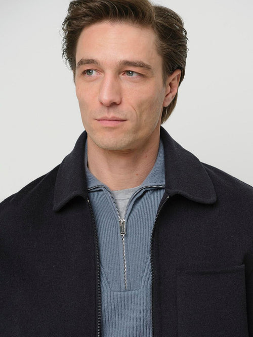 Profuomo overshirt woolblend donkerblauw