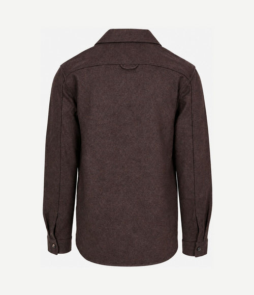 Overshirt button peached donkergroen