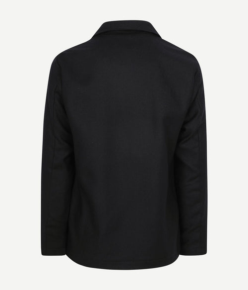 Overshirt wool donkerblauw
