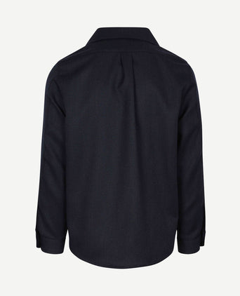 Overshirt wool mouliné donkerblauw