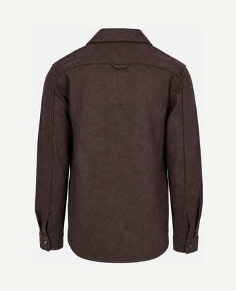 Overshirt button peached donkergroen