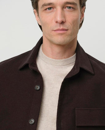 Overshirt moleskin donkerbruin