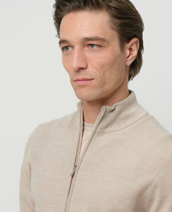 Profuomo vest merinowol beige