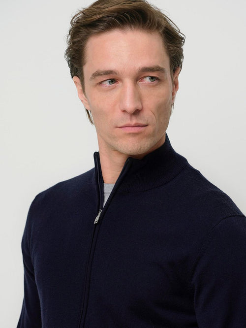 Profuomo vest merinowol donkerblauw