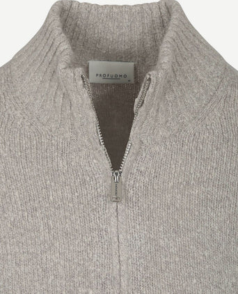 Profuomo vest boiled wol grijs