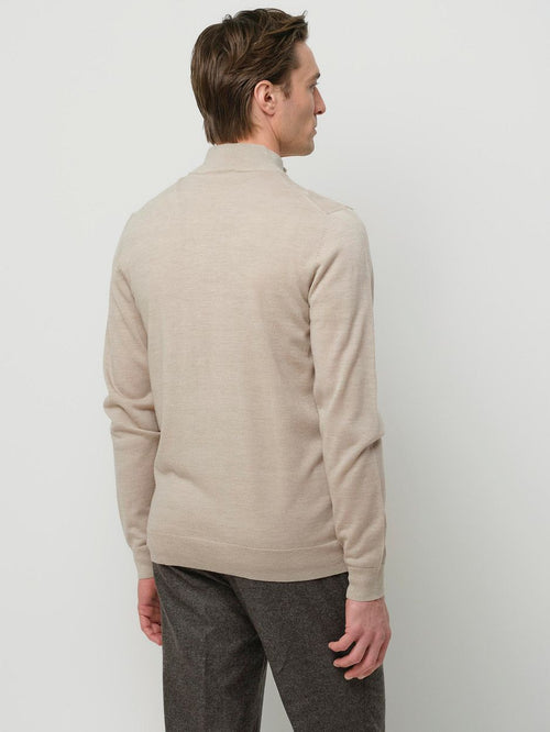 Vest merinowol beige