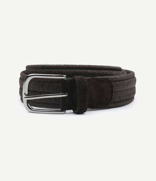 Waxed geweven riem bruin