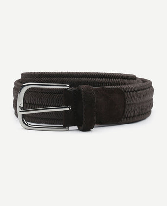Waxed geweven riem bruin