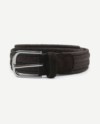 Waxed geweven riem bruin