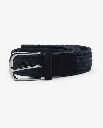 Waxed geweven riem donkerblauw