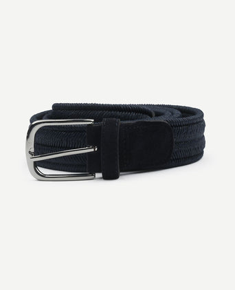 Waxed geweven riem donkerblauw