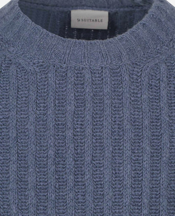 Suitable pullover boiled wool blauw
