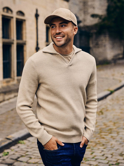 Suitable trui riva knit ecru | Regular-fit