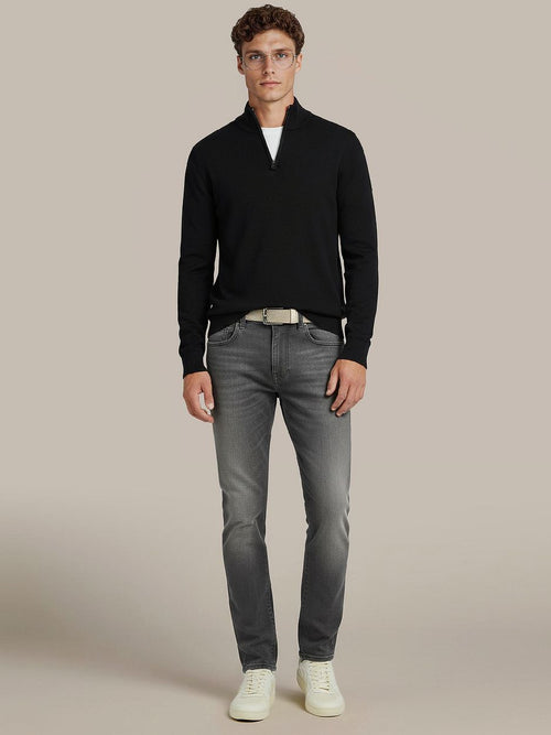 Half-zip trui cotton cashmere donkerblauw