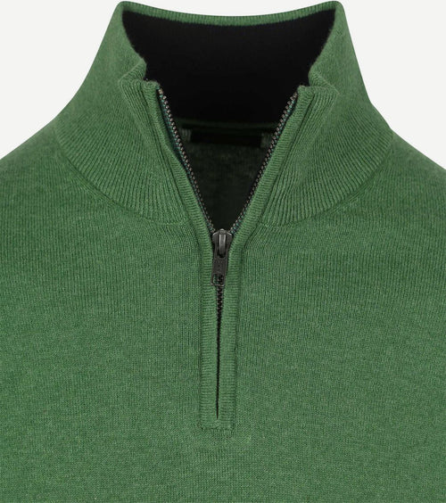 Half-zip trui cotton cashmere groen