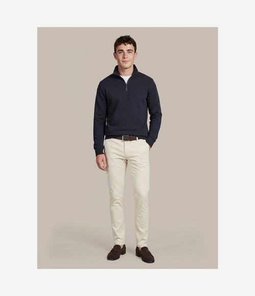 Scuba halve rits trui donkerblauw