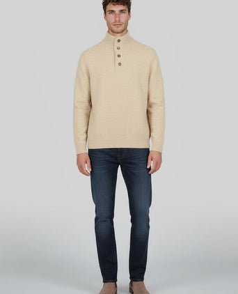 Steppin' Out mocker trui lamswol ecru | Regular-fit