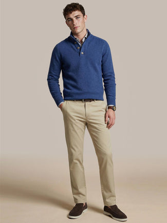 Mocker trui lamswol royal blauw Mocker trui lamswol royal blauw