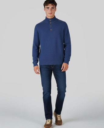 Steppin' Out mocker trui lamswol royal blauw | Regular-fit