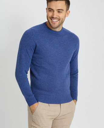 Lamswol trui ronde hals royal blauw