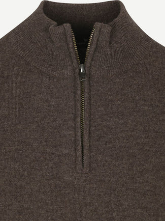 Steppin' Out halve rits trui merinowol bruin | Regular-fit Steppin' Out halve rits trui merinowol bruin | Regular-fit