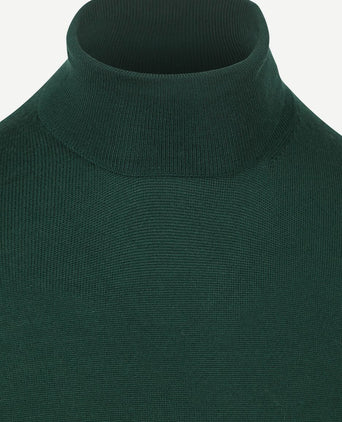 Suitable merino coltrui donkergroen | Slim-fit