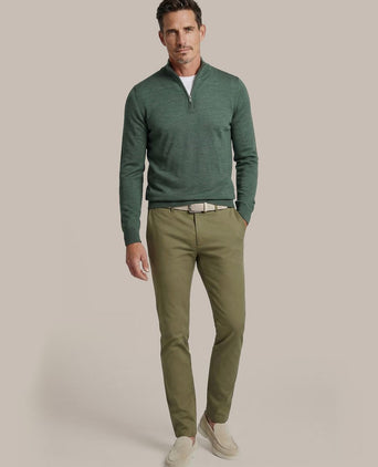 Crew zip merino groen