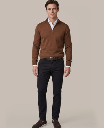 Crew zip merino bruin