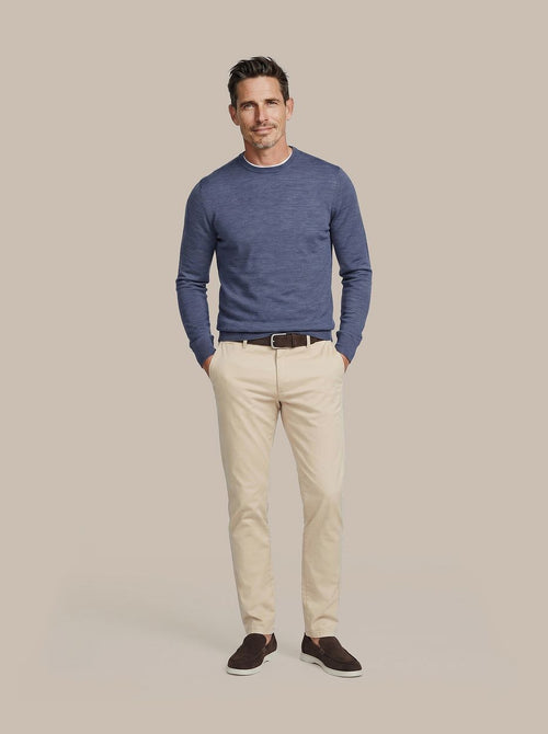 Merino pullover denim blauw