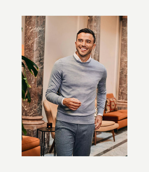 Merino pullover grijs