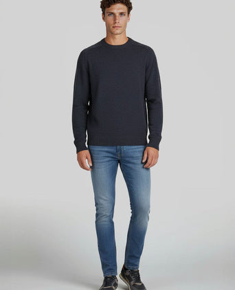 Steppin' Out trui lamswol donkerblauw | Regular-fit