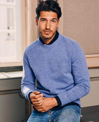 Steppin' Out trui lamswol blauw | Regular-fit